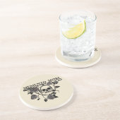 Memento mori zwarte rozen zandsteen onderzetter (Zijkant)