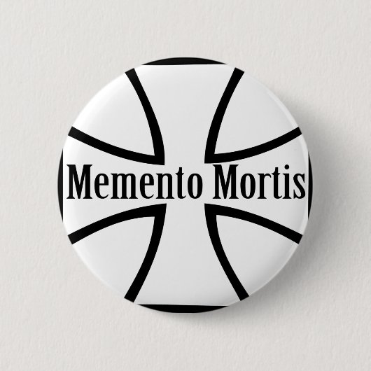 memento mortis cross icon ronde button 5,7 cm (Voorkant)