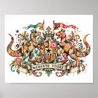 Memento Vivere, Bedenk om te Leven, Dinosaurusprin Poster
