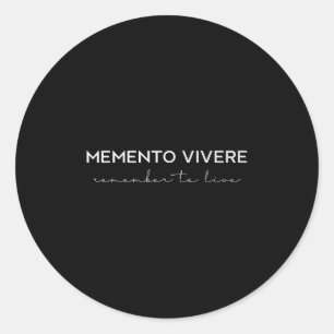 Memento Vivere herinnert zich om Latijn Q van de f Ronde Sticker