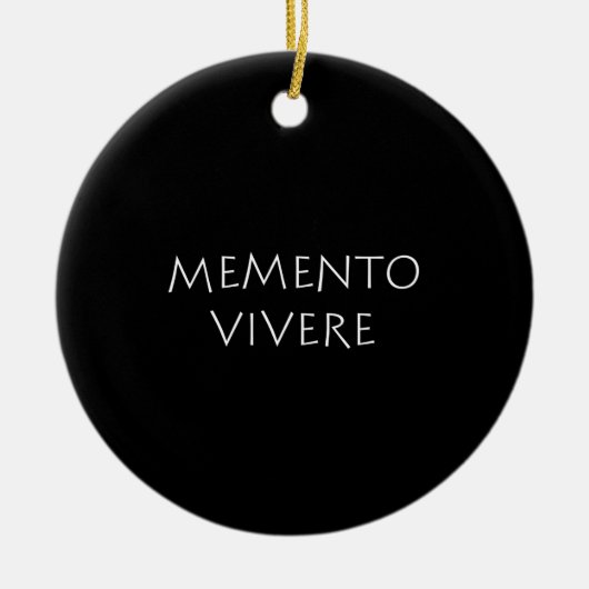 Memento vivere keramisch ornament (Voorkant)