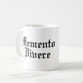 Memento Vivere - Latijnse term Koffiemok (Voorkant links)