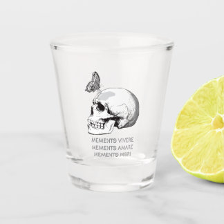 MEMENTO VIVERE • MEMENTO AMARE • MEMENTO MORI SHOT GLAS