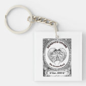 Memento Vivere | Vintage Engel Bond Kunst Sleutelhanger (voorkant)