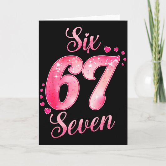 Memes 6 En 7 Zes Zeven Schattig Liefde Valentijn M Kaart (Voorkant)