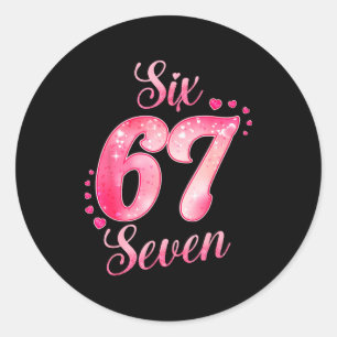 Memes 6 En 7 Zes Zeven Schattige Liefde Valentijn  Ronde Sticker