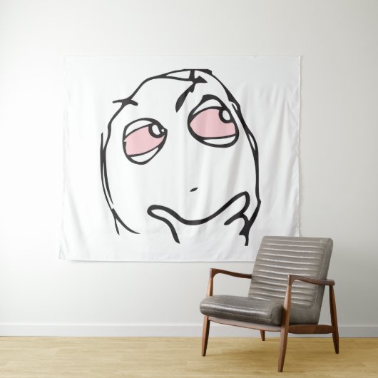 memes de ik vraag denkend roze ogen rokend wandkleed (In Situ (horizontaal))