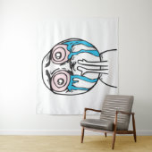 memes de mij huilend roze ogen rokend wandkleed (In situ)