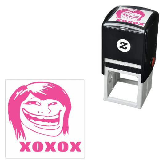 Memes Le Me XOXO Vrouw Troll Roze Grappige Stempel (In situ)