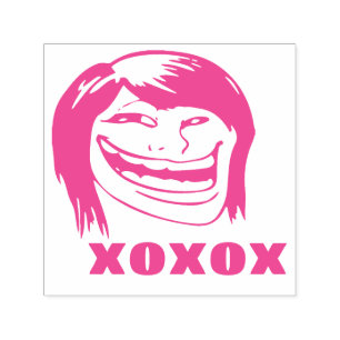 Memes Le Me XOXO Woman Troll Pink Funny Stamp Zelfinktende Stempel