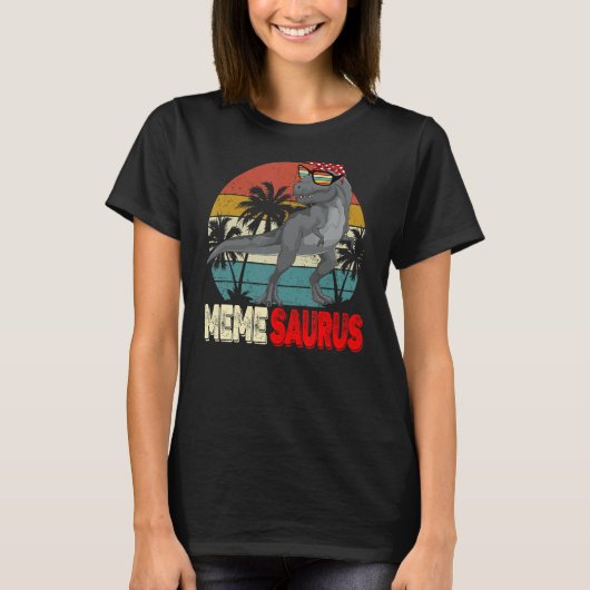 Memesaurus Rex Dinosaur Meme Saurus Moeder Fami T-shirt (Voorkant)