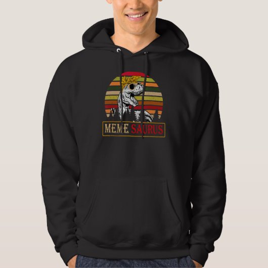 Memesaurus rex dinosaurus meme saurus familie moed hoodie (Voorkant)