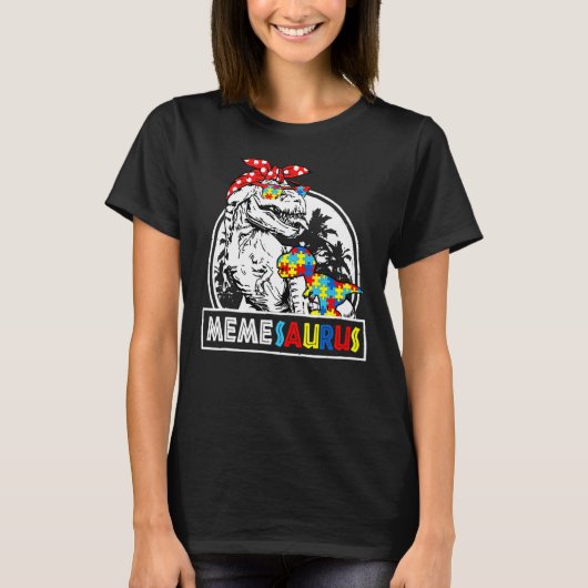Memesaurus T Rex Dinosaur Meme Saurus Family Match T-shirt (Voorkant)
