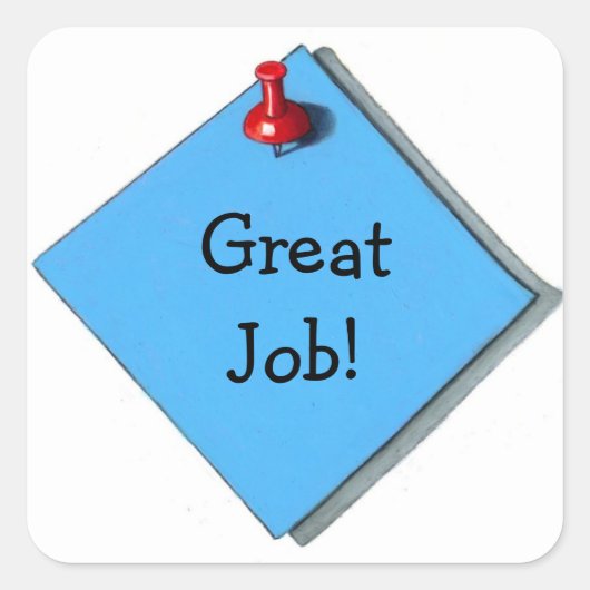 Memo Sticker: Realisme Kunst: Geweldig werk! Vierkante Sticker (Voorkant)