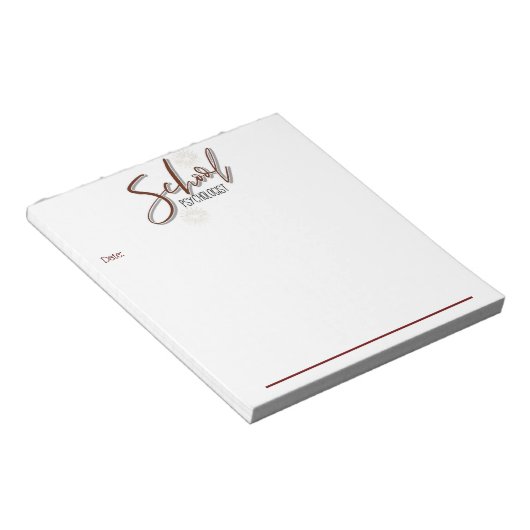 Memo-toetsenbord van de psycholoog op school notitieblok (Schuin)