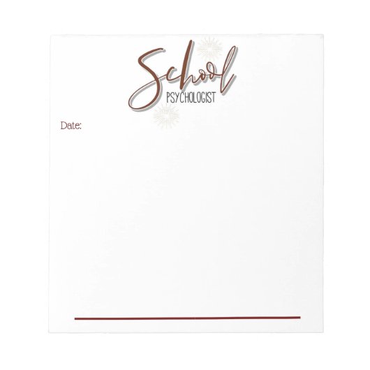 Memo-toetsenbord van de psycholoog op school notitieblok (Voorkant)