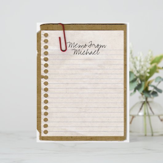 Memo van... Aangepaste briefpapier (Staand voorkant)