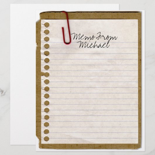 Memo van... Aangepaste briefpapier (Voorkant / Achterkant)