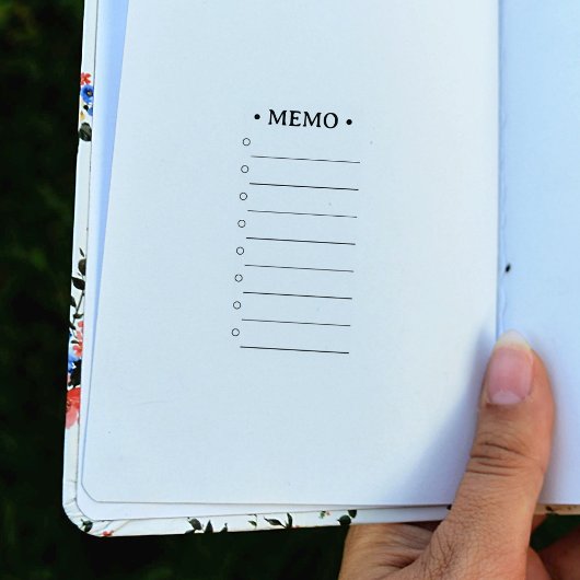 Memo voor eenvoudige taken rubberstempel