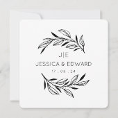 memorabele foto's QR code zwart chique moderne bru (Achterkant)