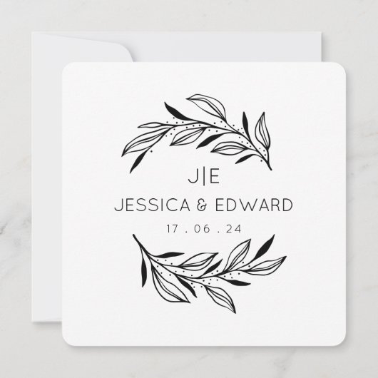 memorabele foto's QR code zwart chique moderne bru (Achterkant)