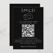 memorabele foto's QR code zwart chique moderne bru (Voorkant / Achterkant)