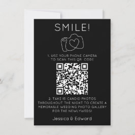 memorabele foto's QR code zwart chique moderne bru
