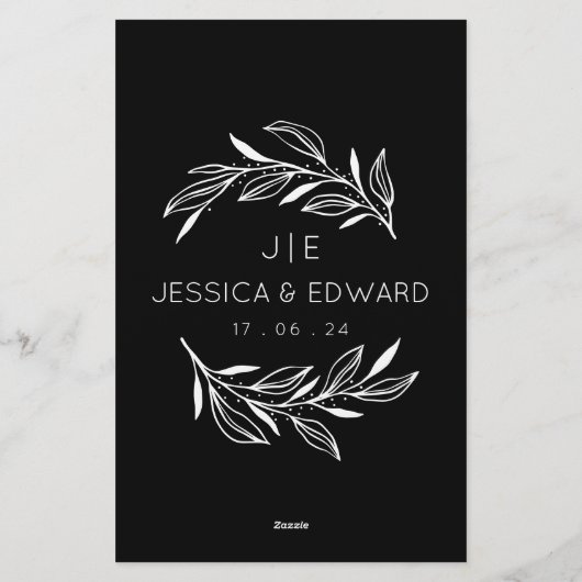 memorabele foto's QR code zwart chique moderne bru Briefpapier (Achterkant)