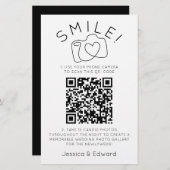 memorabele foto's QR code zwart chique moderne bru Briefpapier (Voorkant / Achterkant)