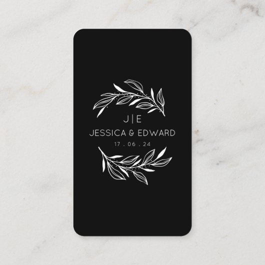 memorabele foto's QR code zwart chique moderne bru Plaatskaartje (Achterkant)