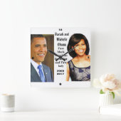 MEMORABLE BARACK AND MICHELLE OBAMA-klok Vierkante Klok (Huis)