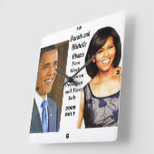 MEMORABLE BARACK AND MICHELLE OBAMA-klok Vierkante Klok (Hoek)