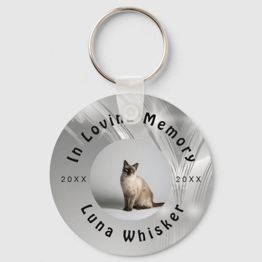 Memorable Cat Photo Circle Frame Art Sleutelhanger (Voorkant)