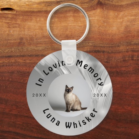Memorable Cat Photo Circle Frame Art Sleutelhanger (Voorkant)