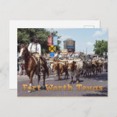 Memorable Fort Worth Texas Cattle Drive Briefkaart (Voorkant / Achterkant)