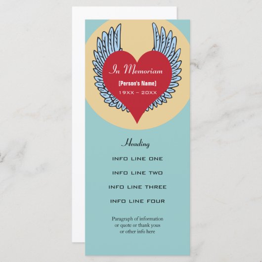 Memorandum of Programcard Programmakaart (Voorkant / Achterkant)