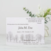 Memorandum van de dienst met bomen en sneeuw kaart (Staand voorkant)