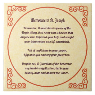 Memorare-gebed tot Sint-Jozef 1 Tegeltje