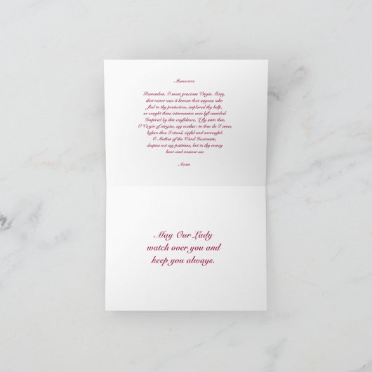 Memorare Greeting Version 2 Feestdagen Kaart (Binnen)