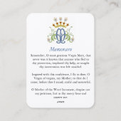 Memorare Katholieke Prayer Card Visitekaartje (Achterkant)