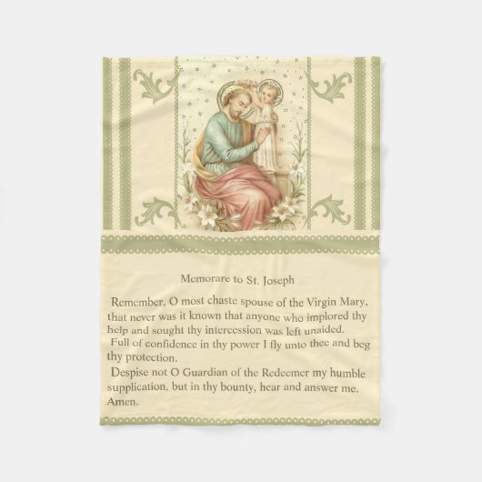 Memorare of St. Joseph Fleece Deken (Voorkant)