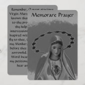 Memorare Prayer aan de Maagd Mary Flat Kaart (Voorkant / Achterkant)
