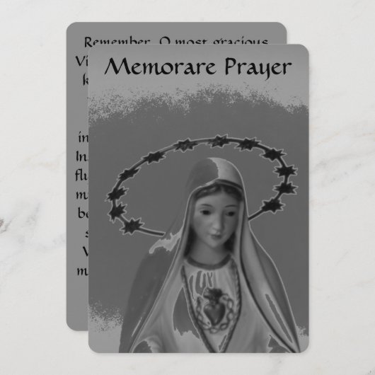 Memorare Prayer aan de Maagd Mary Flat Kaart (Voorkant / Achterkant)