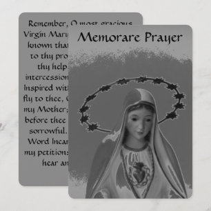 Memorare Prayer aan de Maagd Mary Flat Kaart