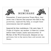 Memorare Prayer Maagd Maria Katholieke Rozen Rubberstempel (Afrduk)