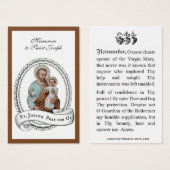 Memorare Prayer St. Joseph en Jezus Heilige Kaart (Voorkant /achterkant)