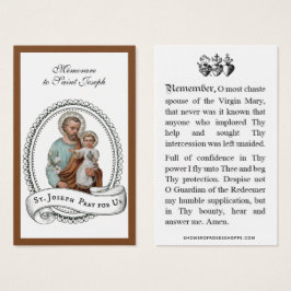 Memorare Prayer St. Joseph en Jezus Heilige Kaart