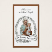 Memorare Prayer St. Joseph en Jezus Heilige Kaart (Voorkant)