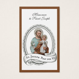 Memorare Prayer St. Joseph en Jezus Heilige Kaart