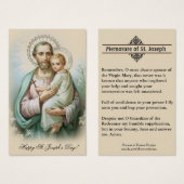 Memorare Prayer St. Joseph en Jezus Heilige Kaart (Voorkant /achterkant)